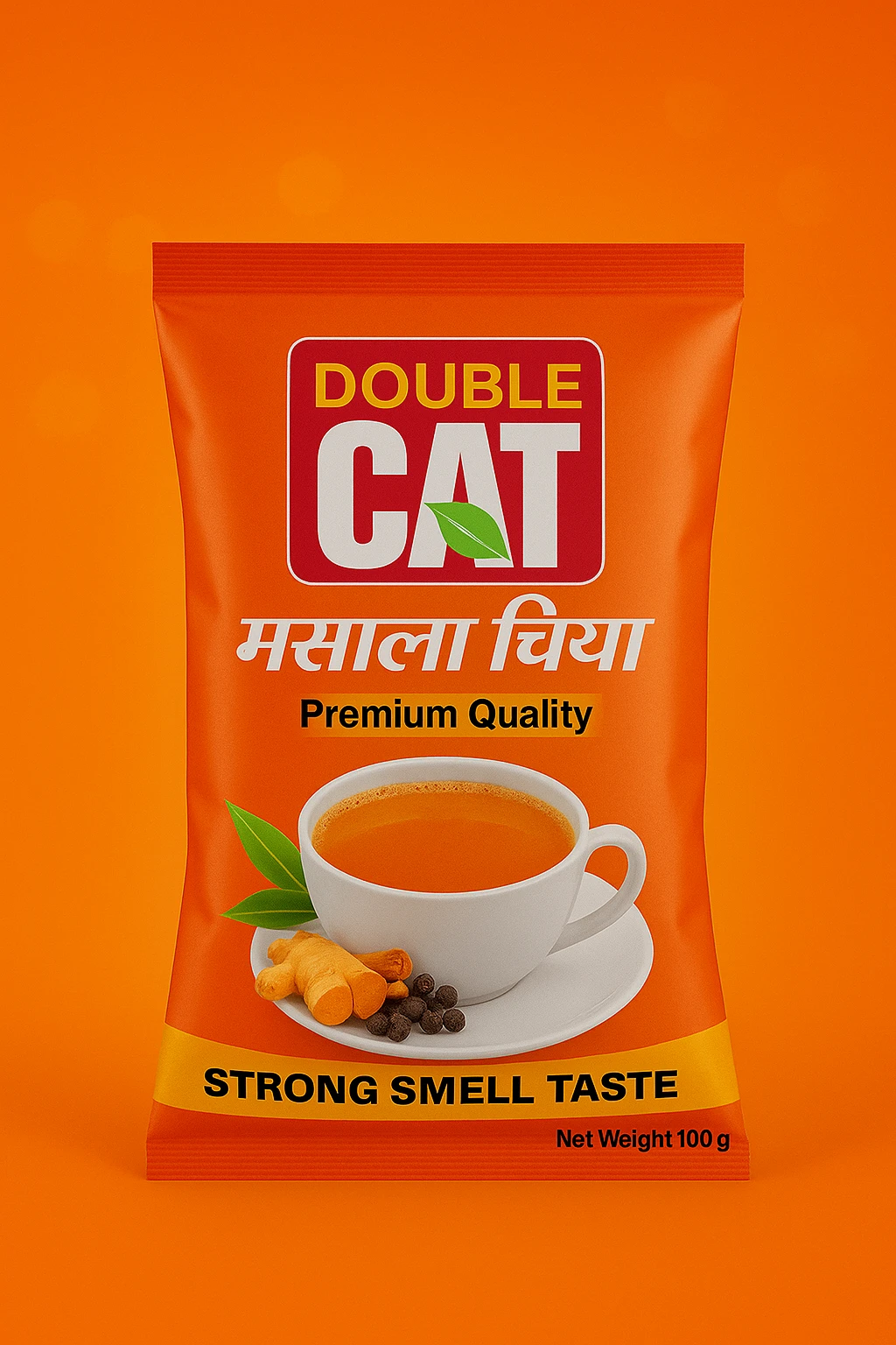 Double CAT Masala Tea 100g (Sample or travel pack) - Ashish Food Packaging