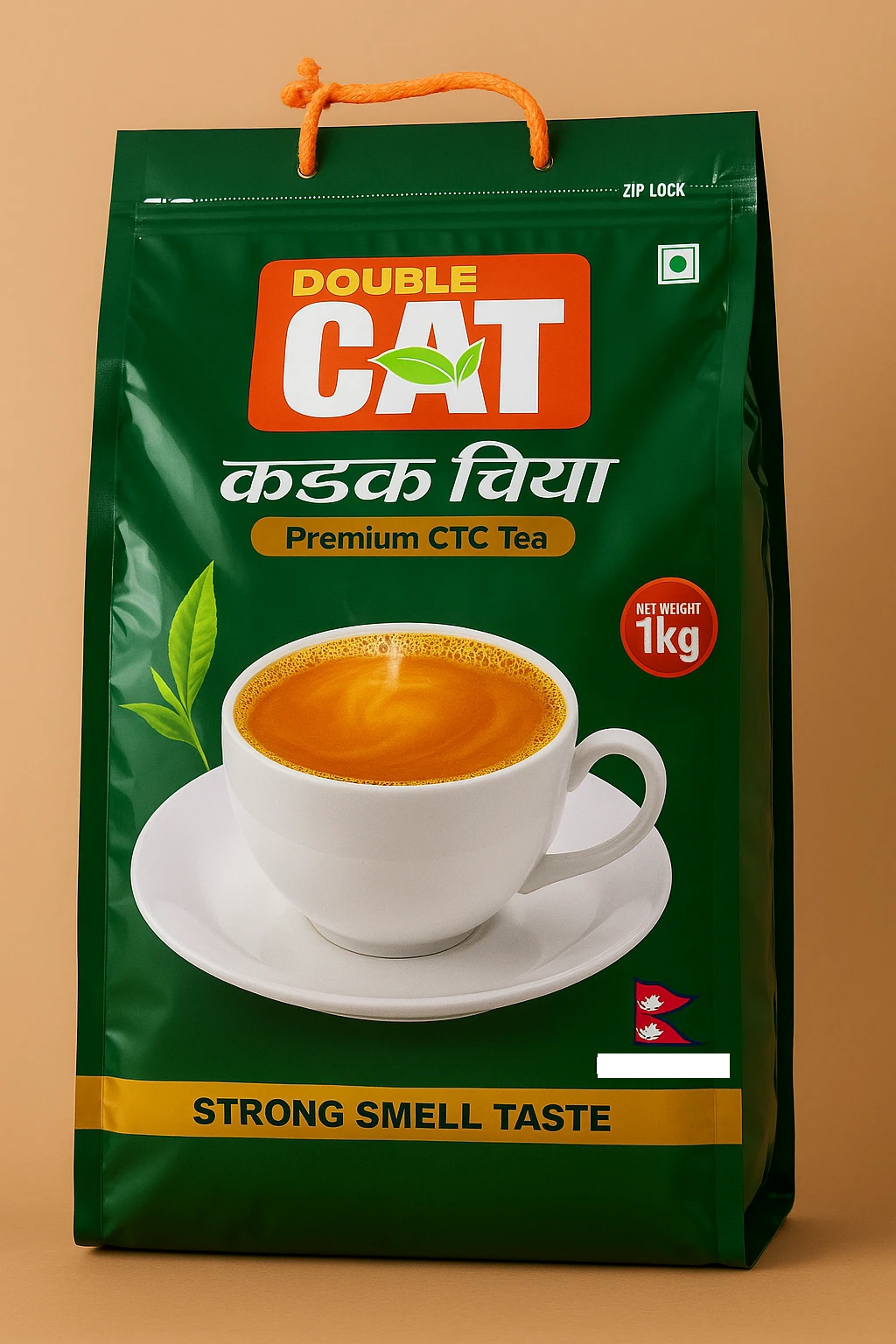 Double CAT Premium CTC Tea 1kg - Ashish Food Packaging
